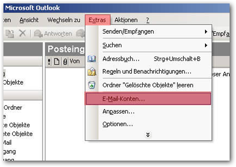 Anleitung Outlook 2002+2003 - Schritt 1
