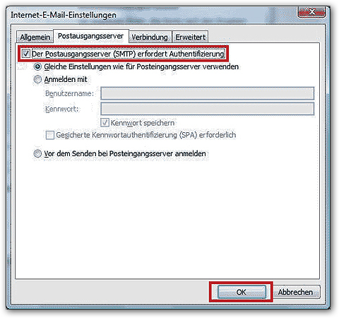 Anleitung Outlook 2007 - Schritt 7